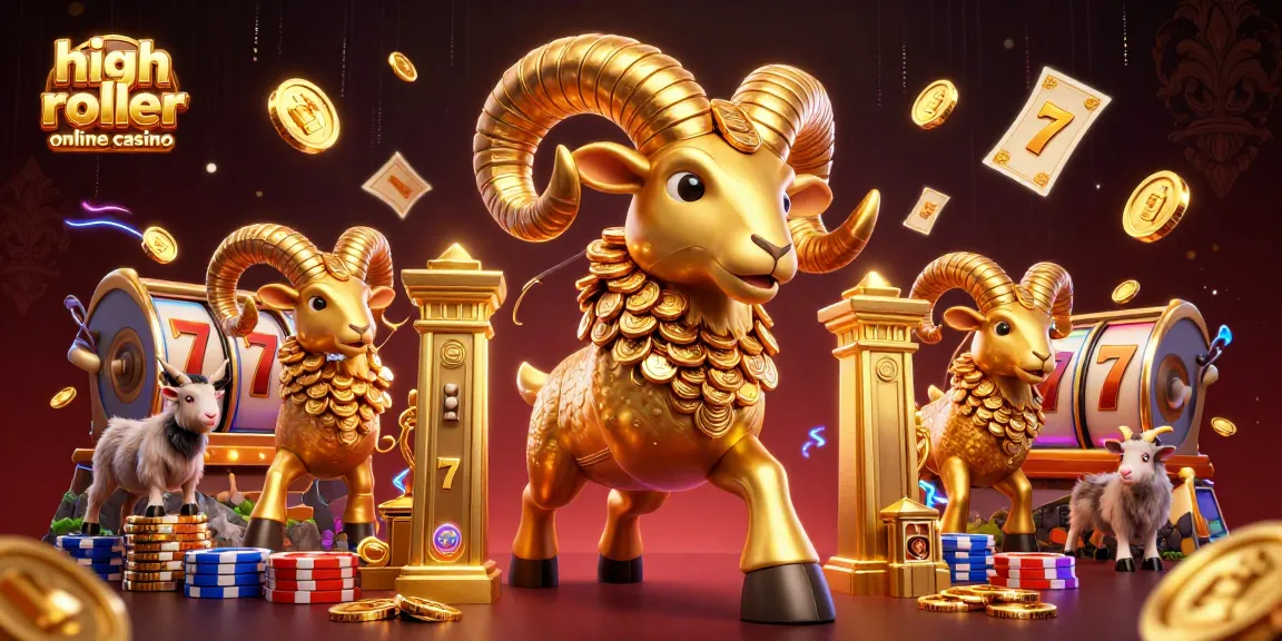 Experience the thrilling excitement of high roller online casino with vibrant slot reels and golden elements.