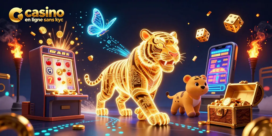 Explorez l'univers du casino en ligne sans KYC avec des symboles et personnages fascinants.