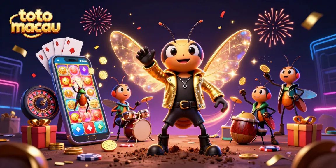 Win big with toto macau's thrilling slot games amidst a vibrant 3D casino scene.
